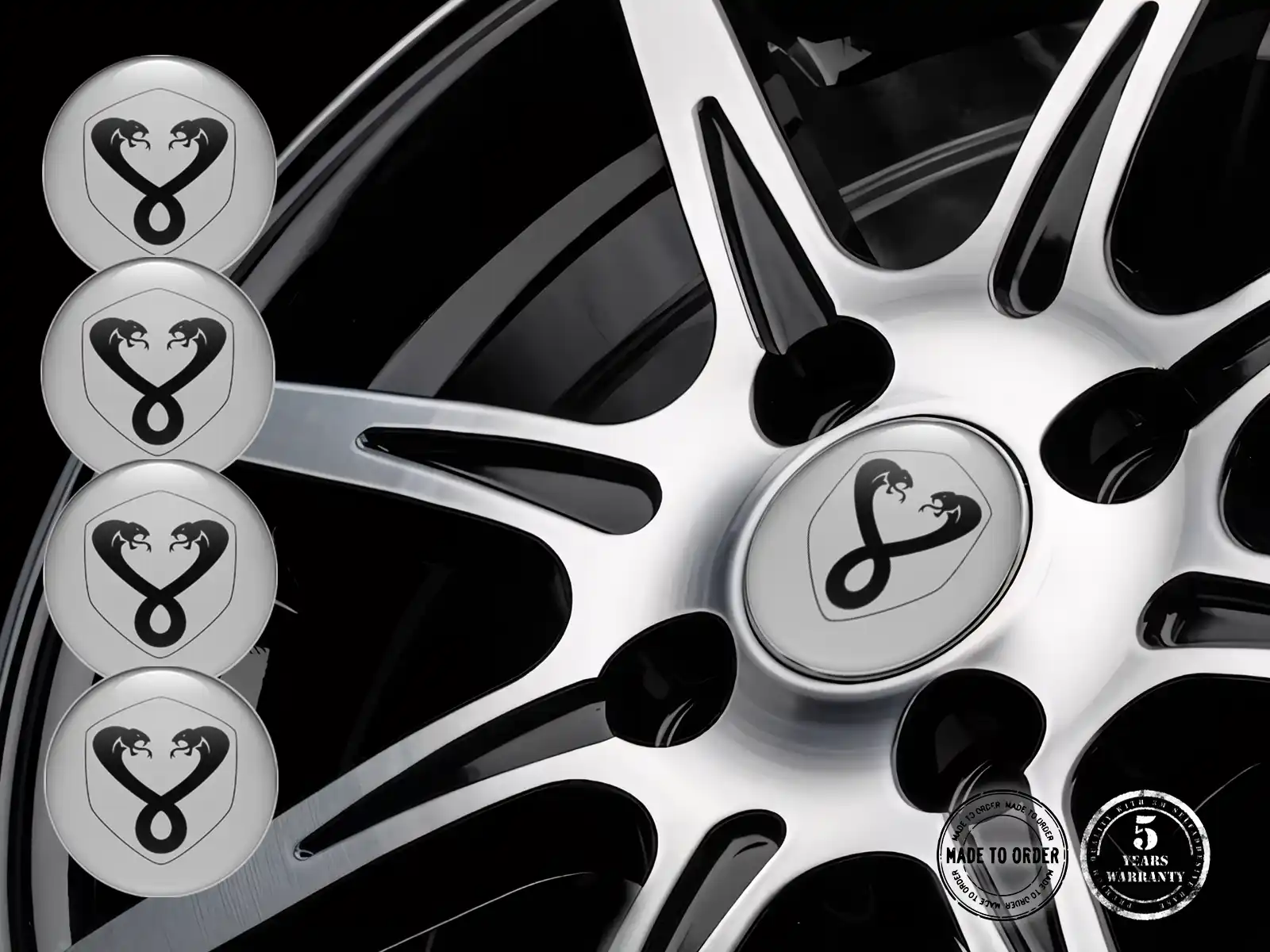Shelby Adesivi Cupola Epox Logo Decalcomania Cerchio Resina